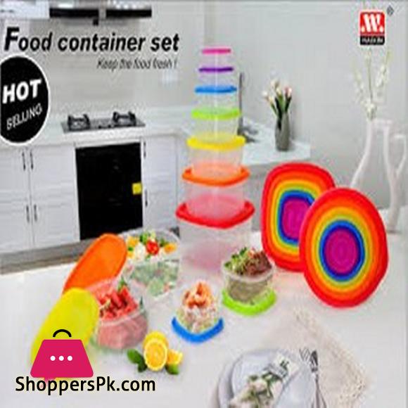 Rainbow 7pcs Food Container Safe Fridge Storage Freezer Microwave Box Lid Kitchen Strong Plastic