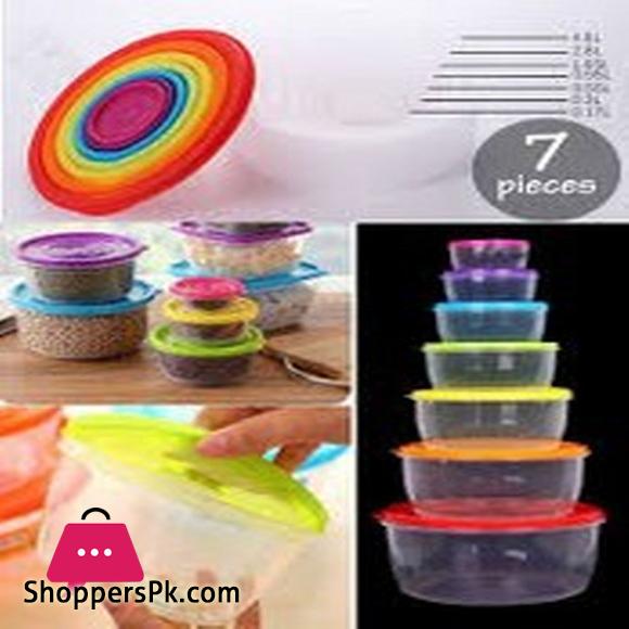 Rainbow 7pcs Food Container Safe Fridge Storage Freezer Microwave Box Lid Kitchen Strong Plastic