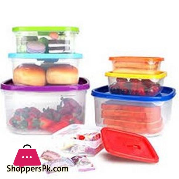 Rainbow 7pcs Food Container Safe Fridge Storage Freezer Microwave Box Lid Kitchen Strong Plastic