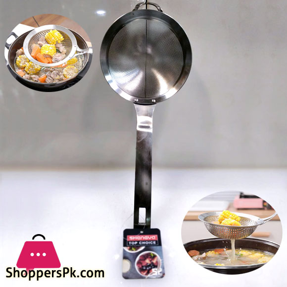 Shengya Fine Mesh Skimmer Spoon Slotted Spoon Strainer for Kitchen Cooking Frying Tool Oil Filter 15 CM