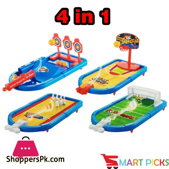 Smart Picks 4 in 1 Ball Shoot Action Game ( Ball Shoot, Bowling Set, Football and Basketball )