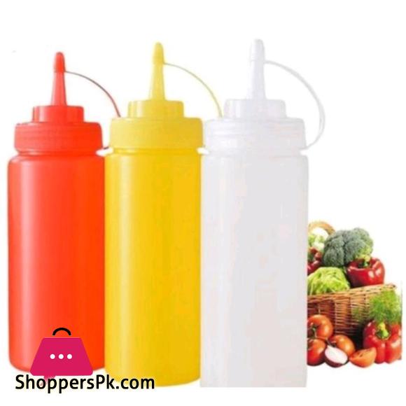 Smart Plastic Squeeze Bottle Ketchup Bottle High Quality Plastic With Lid 1 Pcs