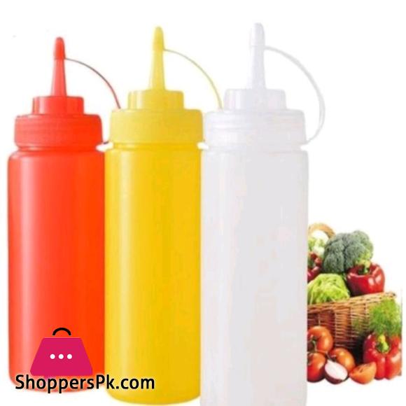 Smart Plastic Squeeze Bottle Ketchup Bottle High Quality Plastic With Lid 1 Pcs