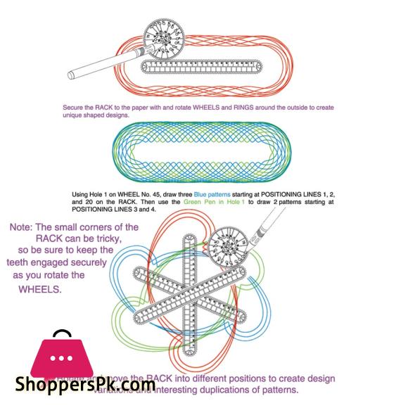 Spirograph Drawing toys set Interlocking Gears & Wheels Drawing Accessories Creative Educational Toy For children