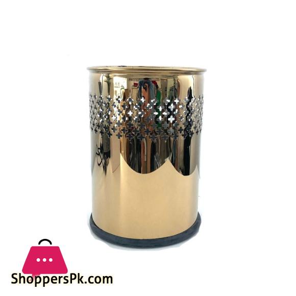 Stainless Steel Waste Basket Gold