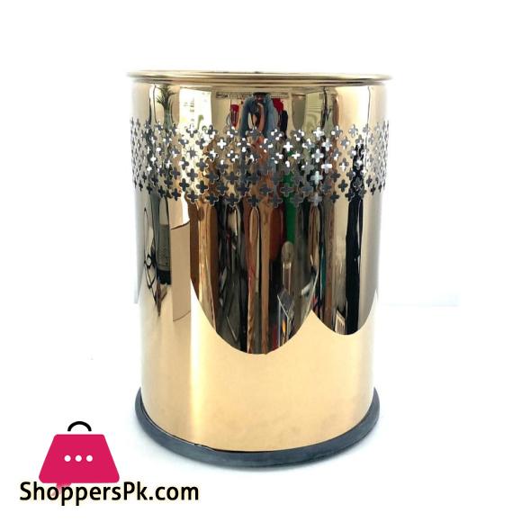 Stainless Steel Waste Basket Gold