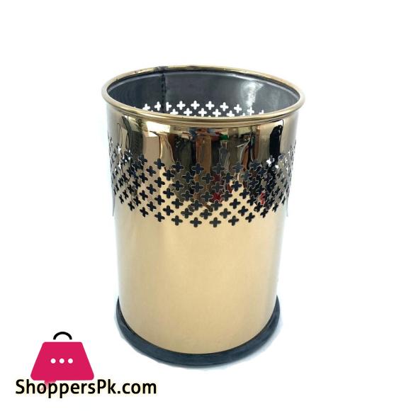 Stainless Steel Waste Basket Gold