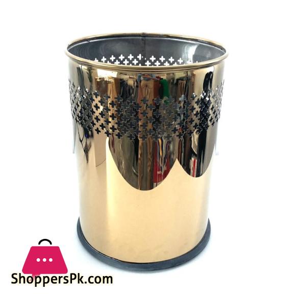 Stainless Steel Waste Basket Gold Set of 2