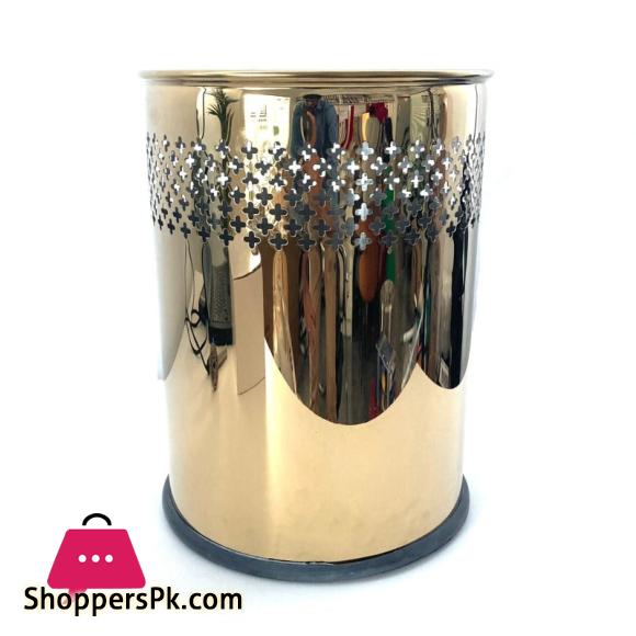 Stainless Steel Waste Basket Gold Set of 2
