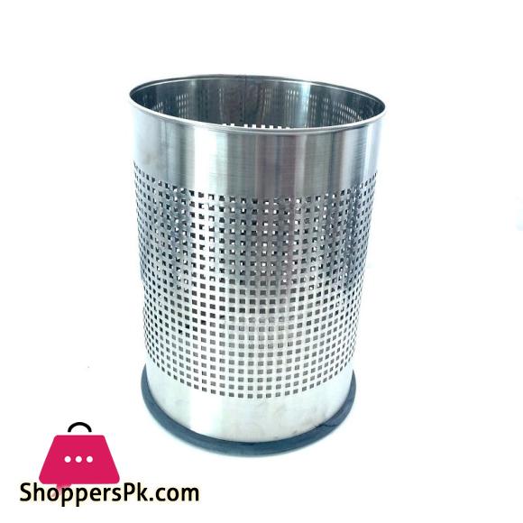 Stainless Steel Waste Basket Large