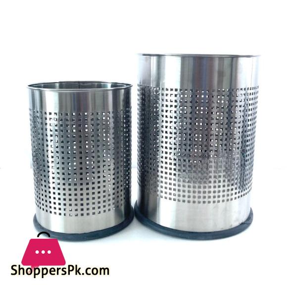 Stainless Steel Waste Basket Set of 2