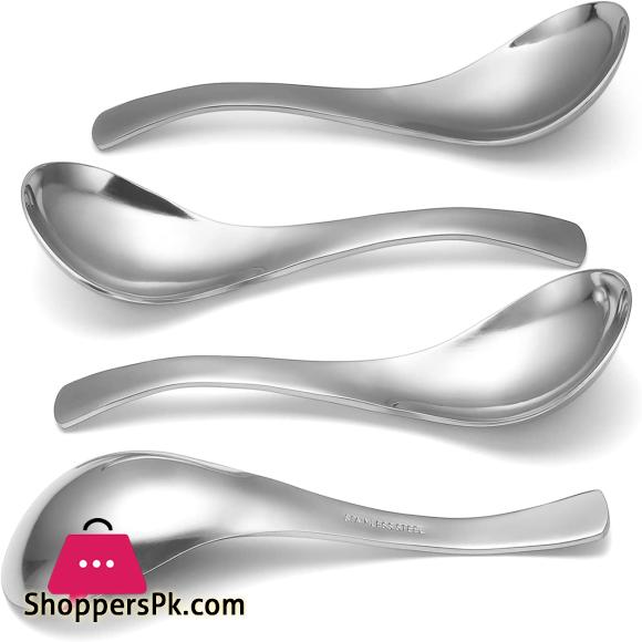 Thick Heavy Weight Soup Spoons Stainless Steel Soup Spoons Set of 6