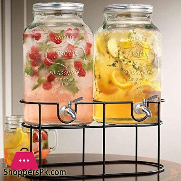 Metal Stand Double Tank Beverage Dispenser Stand 5Liter + 5Liter Capacity