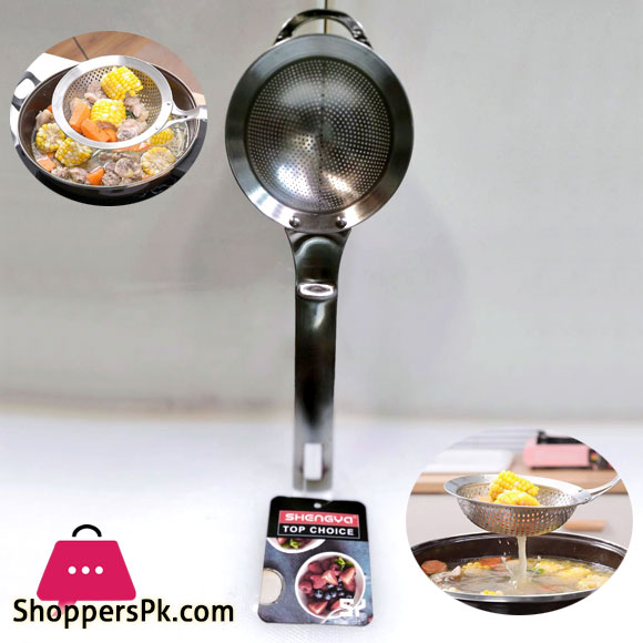 Shengya Fine Mesh Skimmer Spoon Slotted Spoon Strainer for Kitchen Cooking Frying Tool Oil Filter 30 x 8 CM