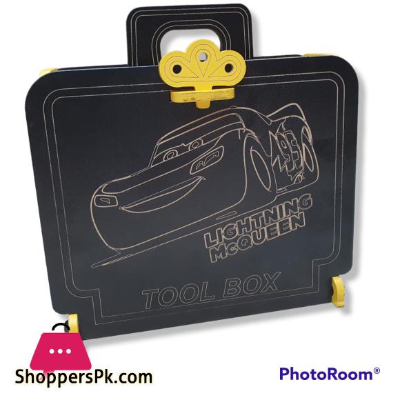 toy wooden tool box with 9pcs accessories