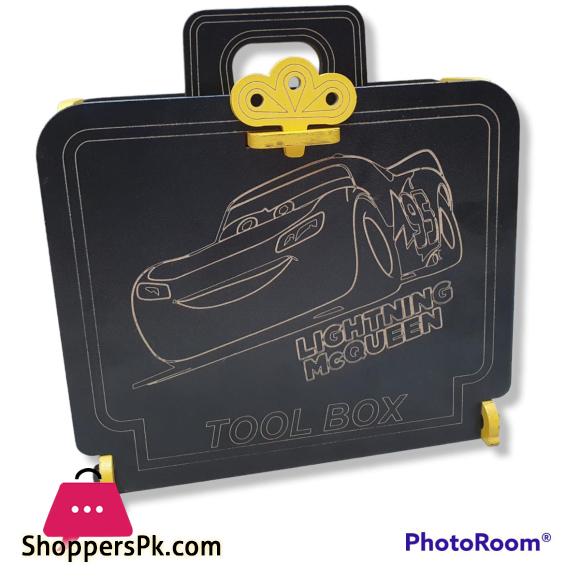 toy wooden tool box with 9pcs accessories