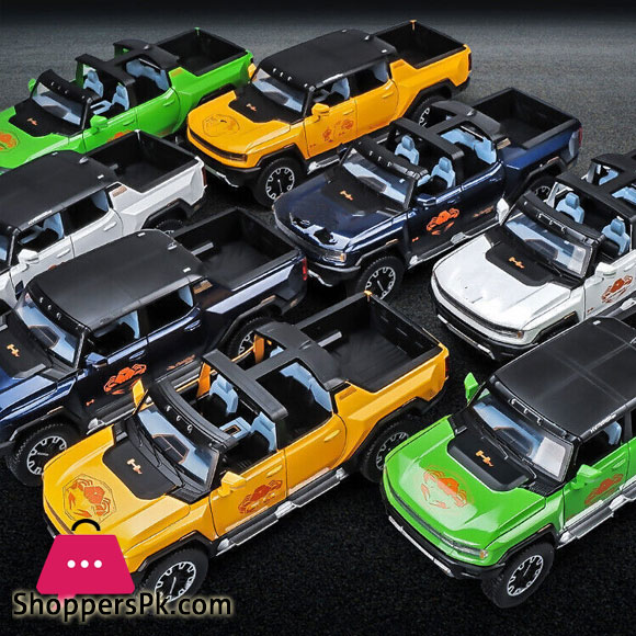 1: 24 GMC Hummer EV SUV Alloy Car Model Diecasts Metal Off-Road Vehicles Sound Light Open and Closed Canopy Toy Model Kids Gift