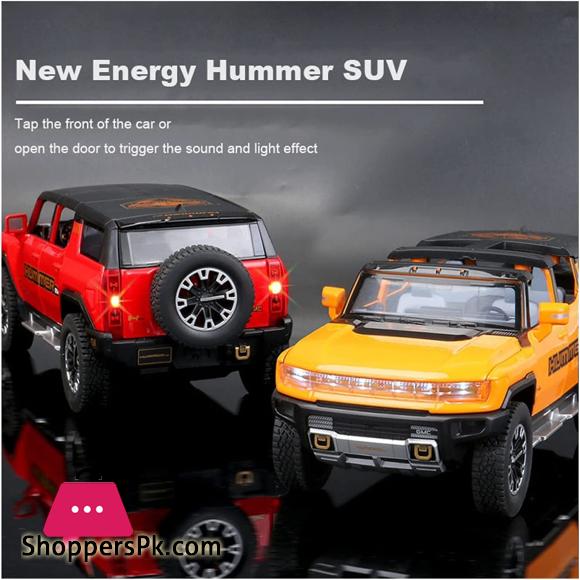 1:32 GMC Hummer EV SUV Alloy Car Model Diecasts Metal Off-Road Vehicles Sound Light Open and Closed Canopy Toy Model Kids Gift