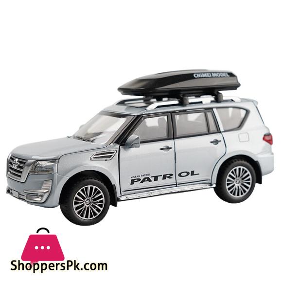 1:32 Nissan PATROL Y62 Car Model Diecast Alloy Car Travel Rack With Sound Light Pull Back Collection Toy Car For Kids Gifts
