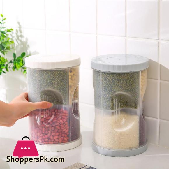4 Grids Lebensmittel Lagerung Container Rotierenden Box Trockenen Lebensmittel Getreide Spender Fall Mehl Getreide Lagerung Flasche Jar Küche Lagerung|Flaschen, Gläser & Boxen