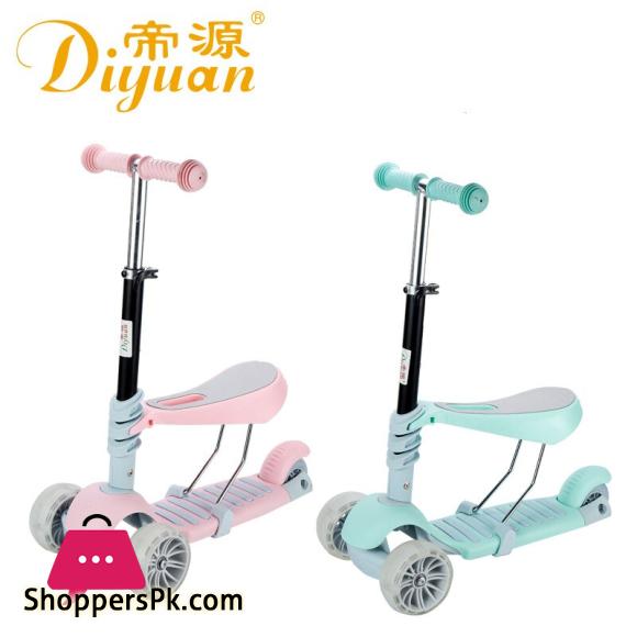 5 in 1 multifunctional scooter can take 3 in 1 baby stroller gift three-wheeled flashing wheel childrens scooters