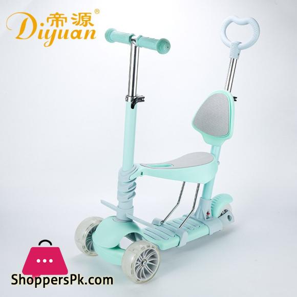 5 in 1 multifunctional scooter can take 3 in 1 baby stroller gift three-wheeled flashing wheel childrens scooters