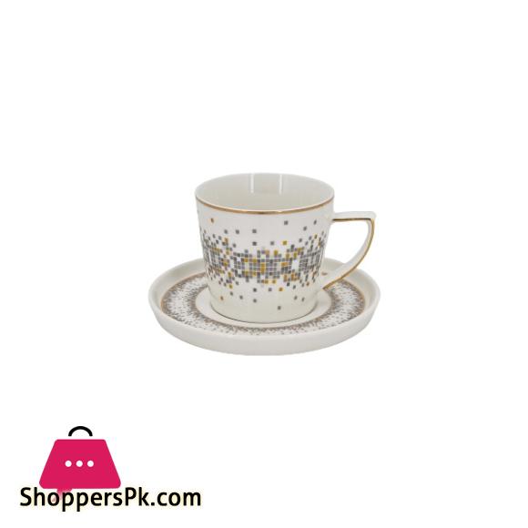 Angela Pixcel Ceramic Cup Saucer Set 6 Piece MK147