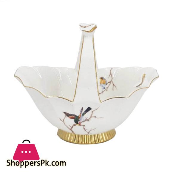 Anglea Ceramic Center Table Bird Fruit Basket - BRD275