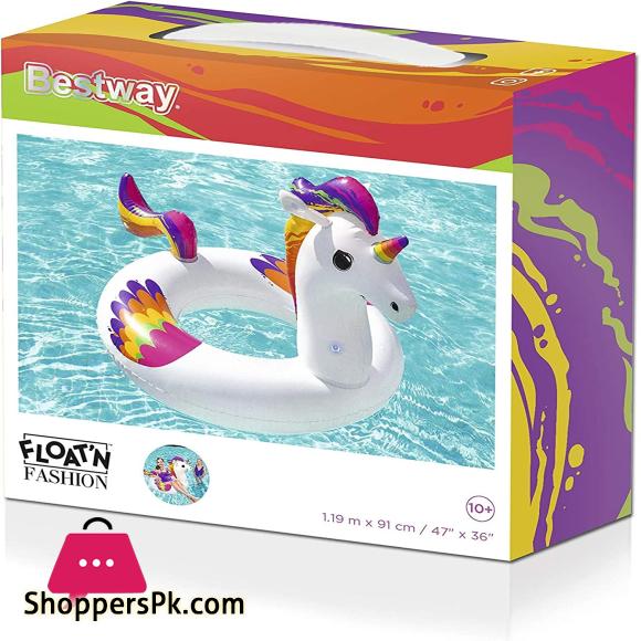 Bestway BW36159 Fantasy Unicorn Pool Float, Inflatable Rubber Ring for Kids and Adults