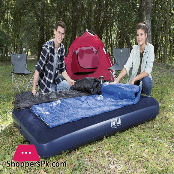 Bestway Comfort Quest Flocked Double Air Bed Blue 75 x 54 x 8.75 Inch