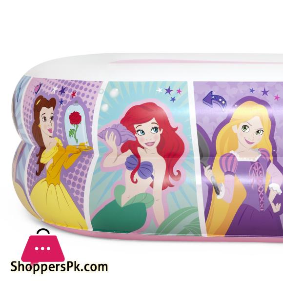 Bestway Disney Princess Inflatable Family Pool For Kids Girls & Boys Summer Play Water Games 4.8 Fit Width 19 Inch Depth 6.6 Ft Length - 91056