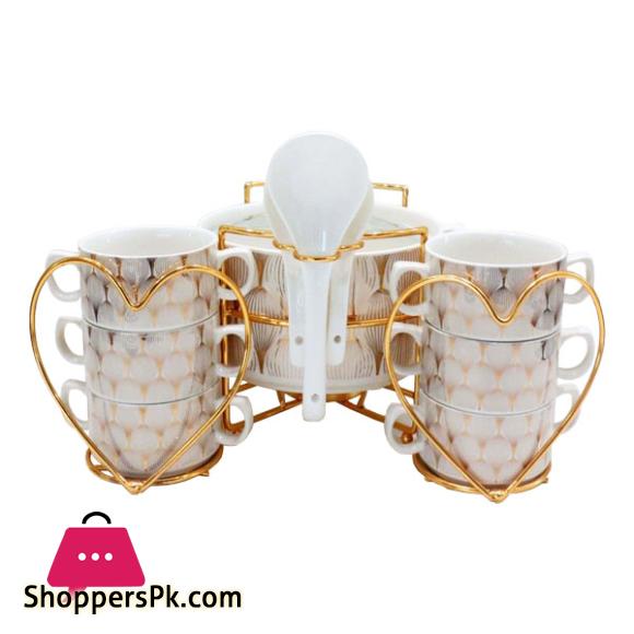 Brilliant Ceramic Soup Set With Candle Stand 16 Piece - BR4040