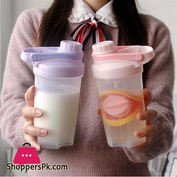 Creative Shake Bottle Plastic Sports Bottles Protein Powder Mixing Outdoor Water Bottle BPA FREE Shaker Bottle 500ML