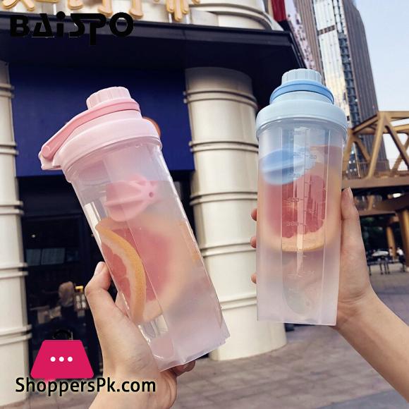 Creative Shake Bottle Plastic Sports Bottles Protein Powder Mixing Outdoor Water Bottle BPA FREE Shaker Bottle 500ML