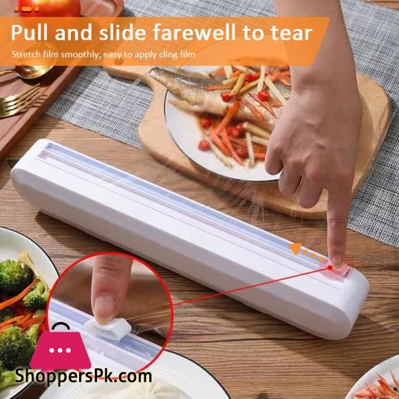 Fixing Food Cling Film Wrap Dispenser Cutter Foil Dispenser Plastic Sharp Cutter Storage Holder Kitchen Tool Accessories