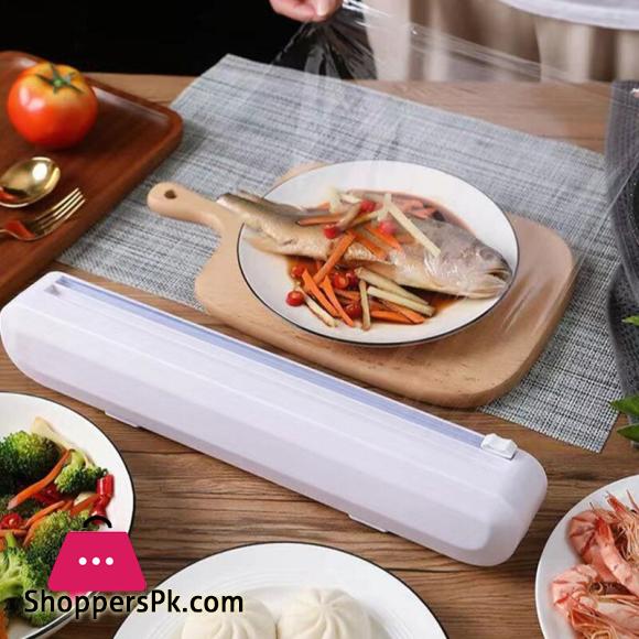Fixing Food Cling Film Wrap Dispenser Cutter Foil Dispenser Plastic Sharp Cutter Storage Holder Kitchen Tool Accessories