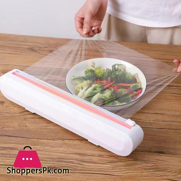 Fixing Food Cling Film Wrap Dispenser Cutter Foil Dispenser Plastic Sharp Cutter Storage Holder Kitchen Tool Accessories