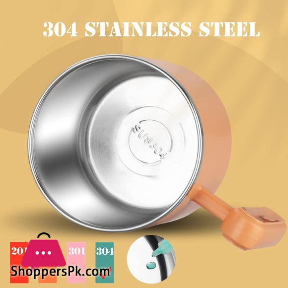 KUNTA Travel Mug Breakfast Cup Portable Stainless Steel Keep Cold Warm 12H For Kids Aldult School Office Picnic Travel 450ml