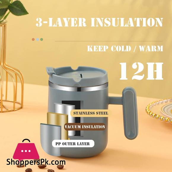 KUNTA Travel Mug Breakfast Cup Portable Stainless Steel Keep Cold Warm 12H For Kids Aldult School Office Picnic Travel 450ml