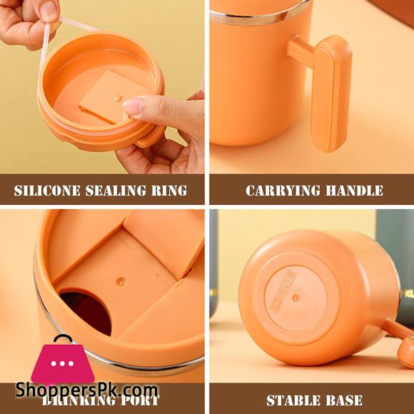 KUNTA Travel Mug Breakfast Cup Portable Stainless Steel Keep Cold Warm 12H For Kids Aldult School Office Picnic Travel 450ml