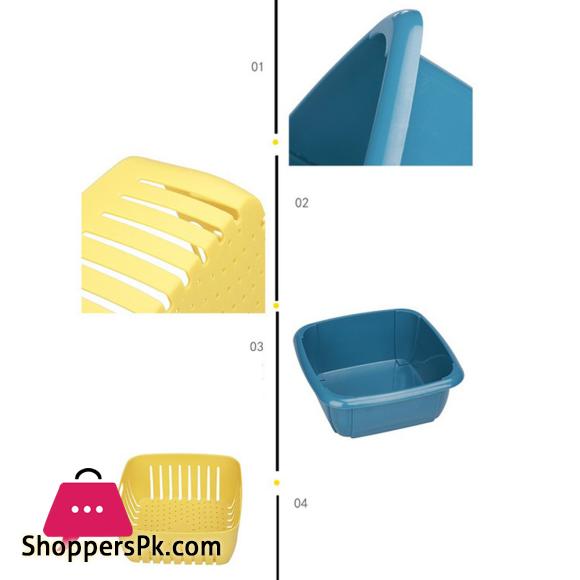 MAXWARE Double Tier Storage Box with Lid Household Refrigerator Fruit Vegetable Drain Basket
