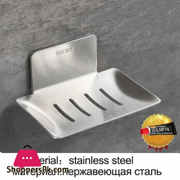 No Drilling Soap Dish Wall Mounted bathroom organizer metal soap holder