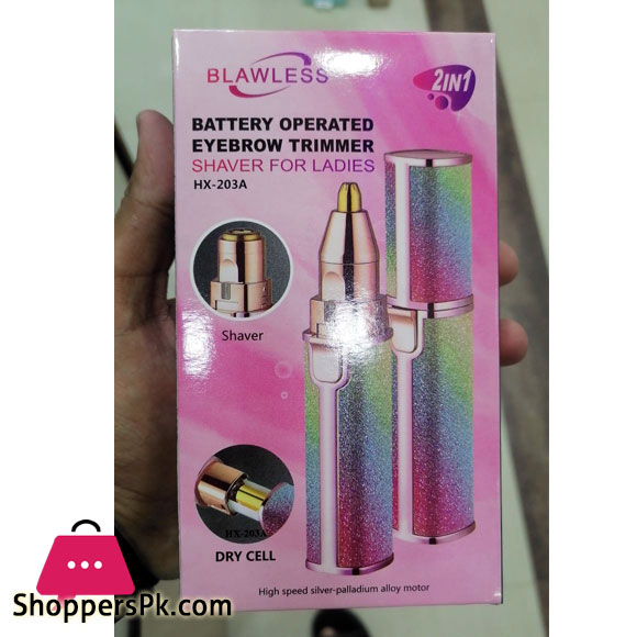 Original Flawless 2 in 1 Eyebrow Trimmer Blawless Hair Remover Rechargeable Painless Facial Hair Remover for Women Battery Operated Shaver for Ladies Portable Epilator Makeup Pen Electric Mini Shaver Eyebrow Razor