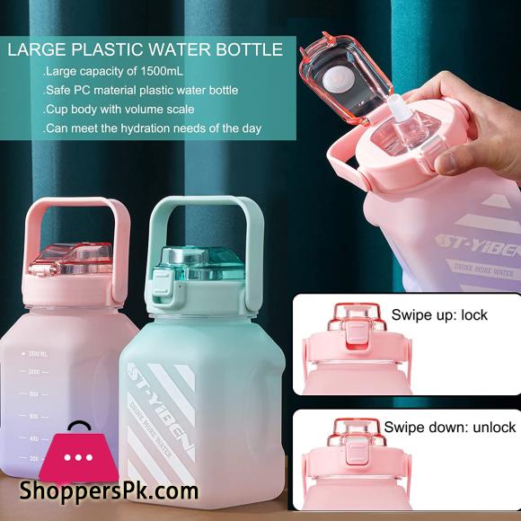 Plastic Water Bottle With Straw Gradient Color Student Portable Outdoor Water Cups Agua 600ML