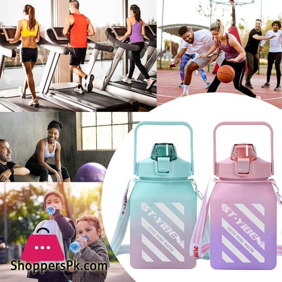 Plastic Water Bottle With Straw Gradient Color Student Portable Outdoor Water Cups Agua 600ML