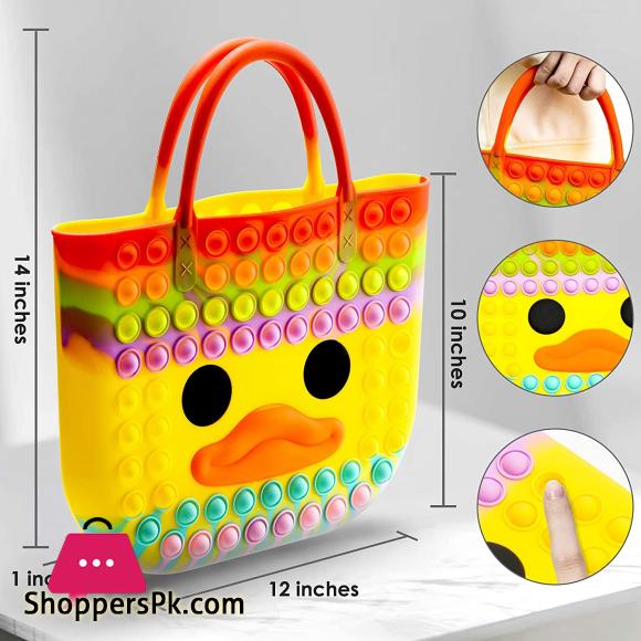 Pop It Purse Cute Duck Pop Bag for Girls Sensory School Supplies Fidget Toys for Stress
