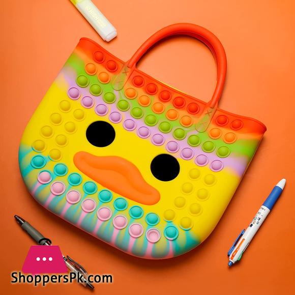 Pop It Purse Cute Duck Pop Bag for Girls Sensory School Supplies Fidget Toys for Stress
