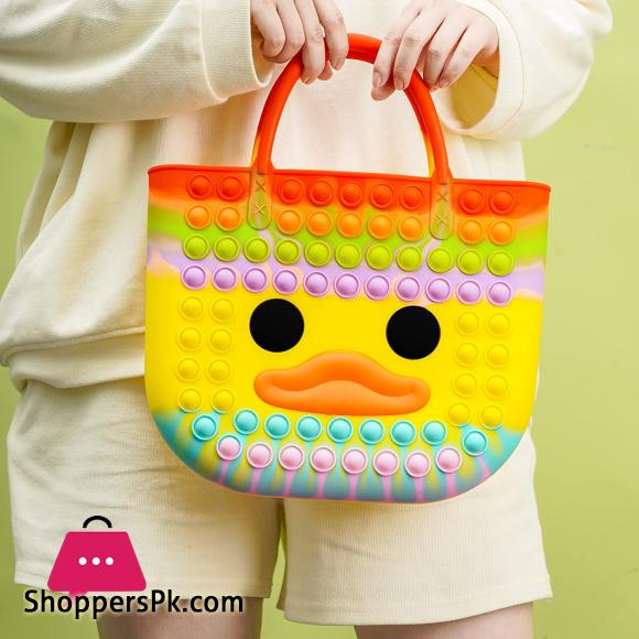 Pop It Purse Cute Duck Pop Bag for Girls Sensory School Supplies Fidget Toys for Stress