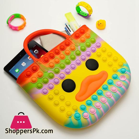 Pop It Purse Cute Duck Pop Bag for Girls Sensory School Supplies Fidget Toys for Stress