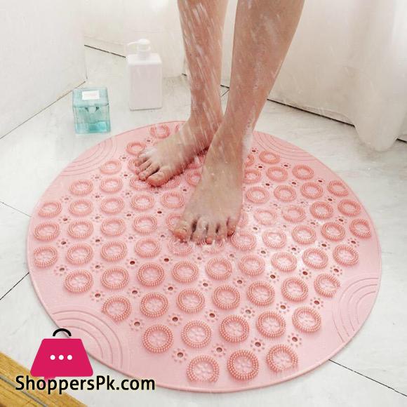 Round Pvc e Bathroom Mat Hydrophobic Suction Cup Mat Bathroom Mage Mat 53 x 53 CM
